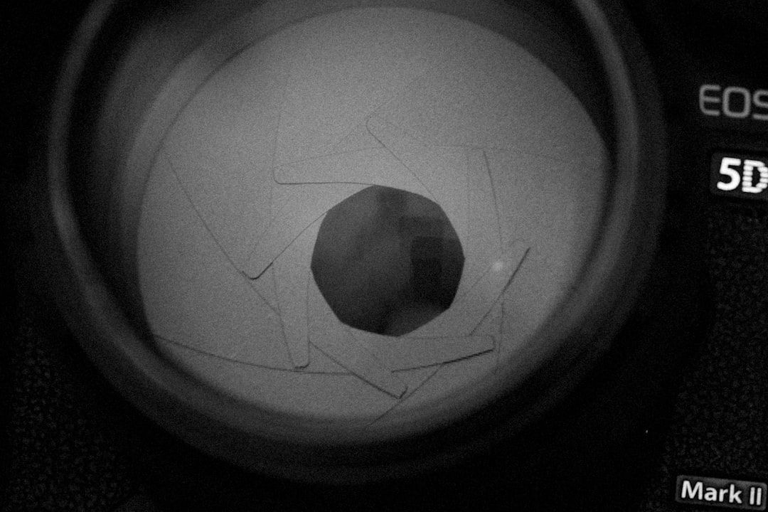 a close up of a camera lens with a hole in it