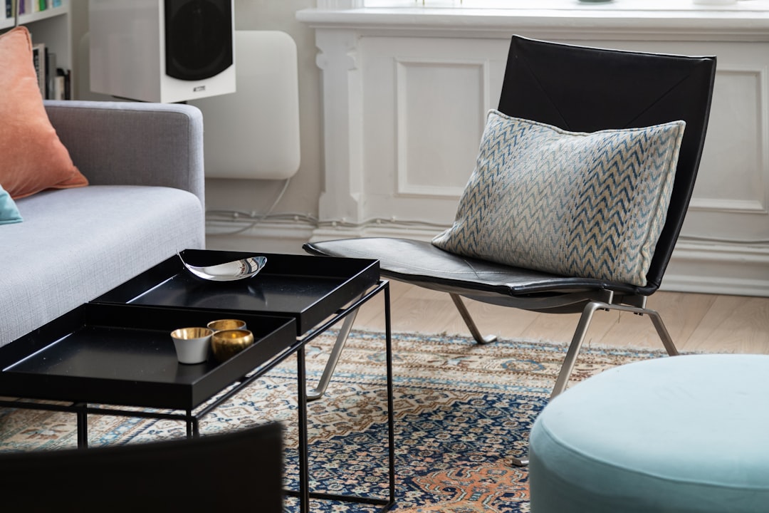A living room filled with furniture and a large window