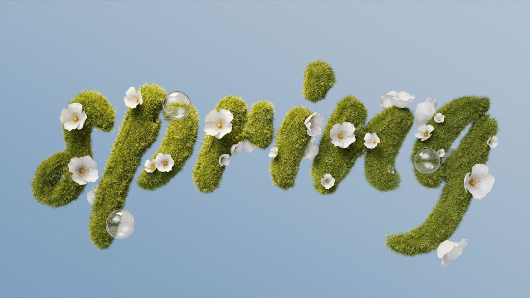 Green moss letters spelling out 